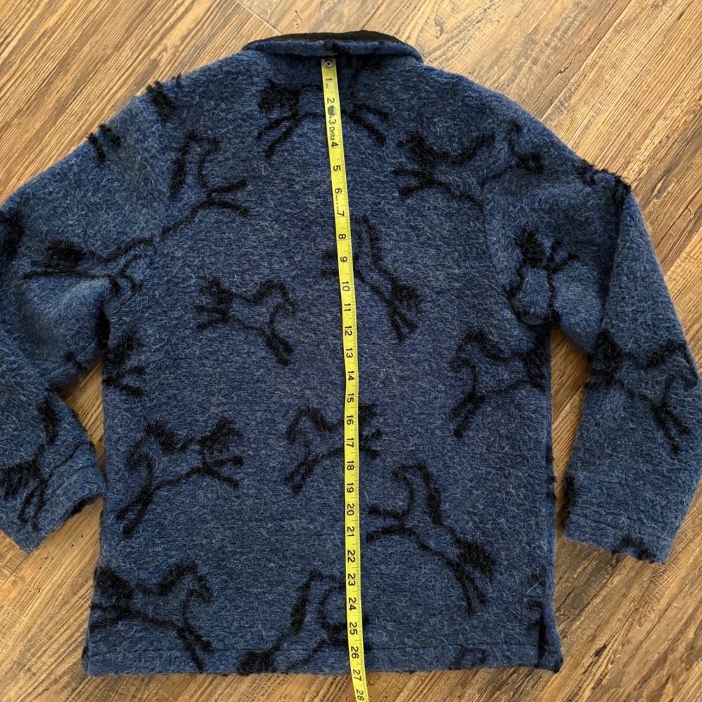 VINTAGE Tsunami Horse Jacket Women Small Blue Mohair Alpaca Concho Button Tribal - Picture 7 of 9